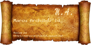 Marcu Archibáld névjegykártya